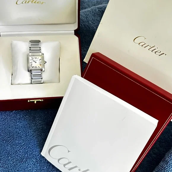 Cartier Silver Stainless Steel Watch with Red Box - Picture 5 of 13